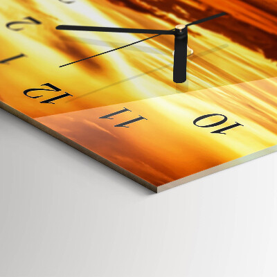 Horizontale glazen wandklok Schemering