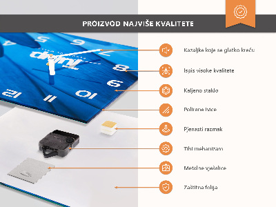 Glazen klok horizontaal Bloem