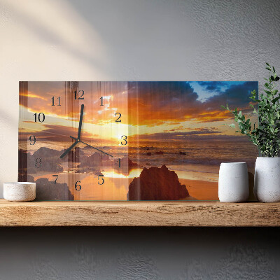 Rechthoekig klok glas met opdruk horizontaal De schemering valt