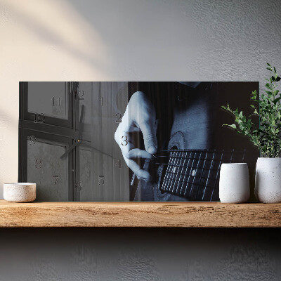 Rechthoekig klok glas met opdruk horizontaal Muzikale gitarist