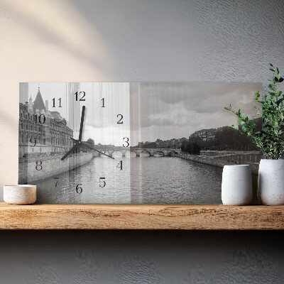 Rechthoekige glazen klok horizontaal Parijse bruggen
