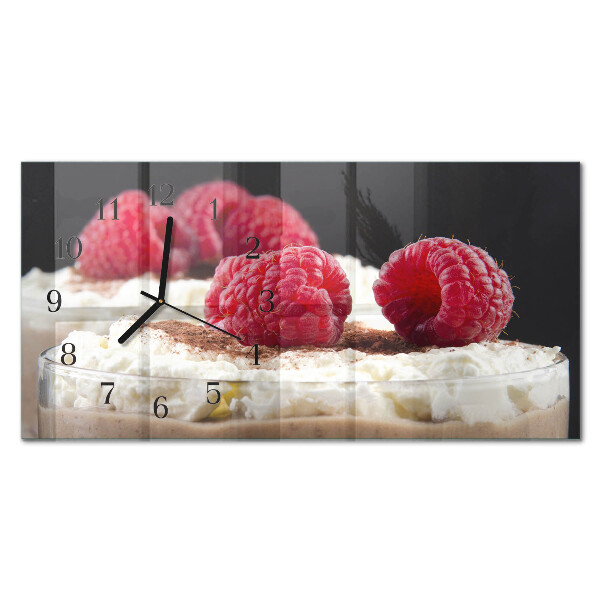 Wandklok glas langwerpig horizontaal Frambozendessert