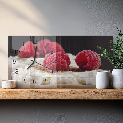 Wandklok glas langwerpig horizontaal Frambozendessert