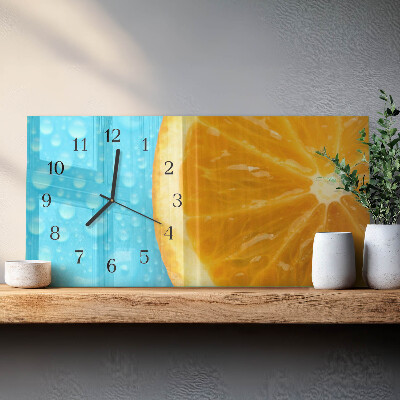 Rechthoekig klok glas met opdruk horizontaal sinaasappelcitrus