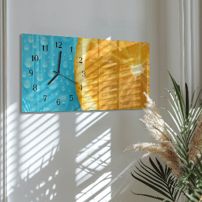 Rechthoekig klok glas met opdruk horizontaal sinaasappelcitrus