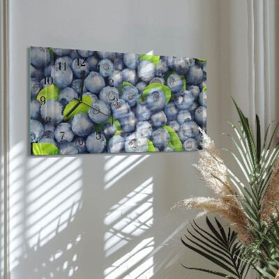 Horizontale wandklok glas Bosbessen