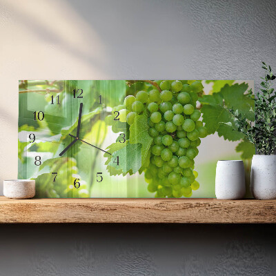 Horizontale glazen wandklok Trossen druiven