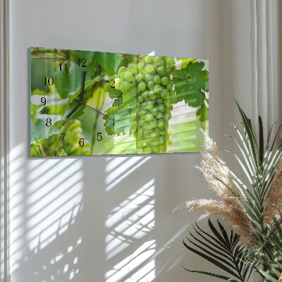 Horizontale glazen wandklok Trossen druiven