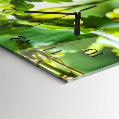 Horizontale glazen wandklok Trossen druiven