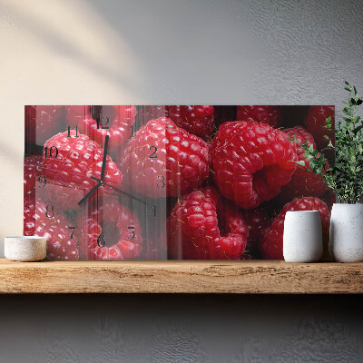 Wandklok glas langwerpig horizontaal Frambozen