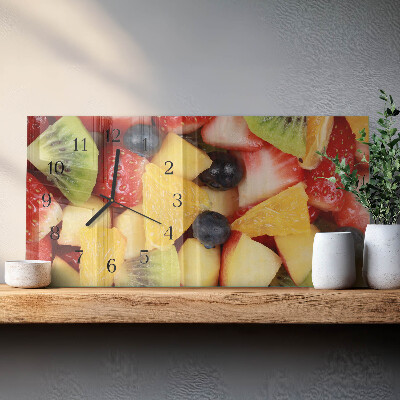 Horizontale glazen wandklok Fruitsalade