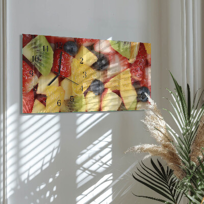 Horizontale glazen wandklok Fruitsalade
