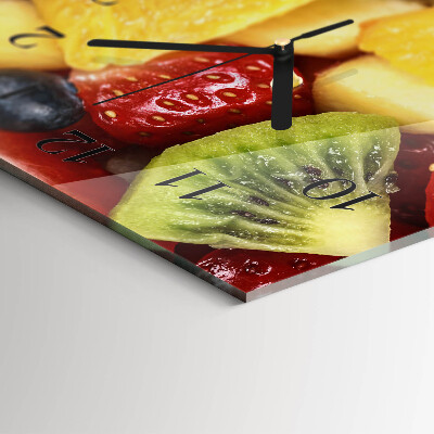 Horizontale glazen wandklok Fruitsalade