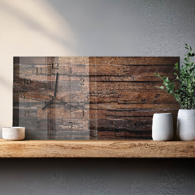 Rechthoekige glazen klok horizontaal Natuurlijk hout