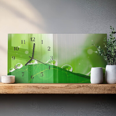 Horizontale wandklok glas Ochtenddauw