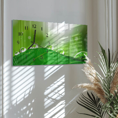 Horizontale wandklok glas Ochtenddauw