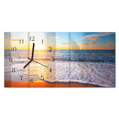 Rechthoekig klok glas met opdruk horizontaal Avondgloed