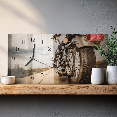 Wandklok glas langwerpig horizontaal Tweewieler