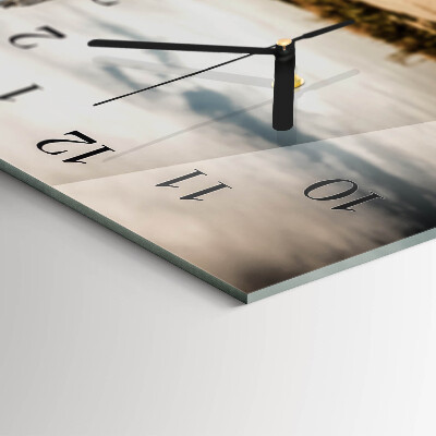 Wandklok glas langwerpig horizontaal Tweewieler