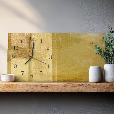 Horizontale glazen wandklok Metaalachtig oppervlak