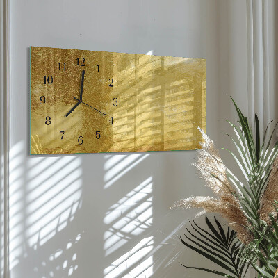 Horizontale glazen wandklok Metaalachtig oppervlak