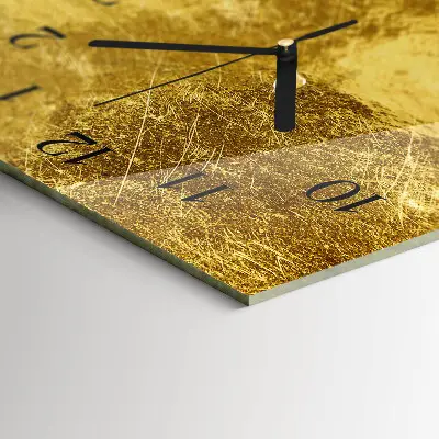 Horizontale glazen wandklok Metaalachtig oppervlak