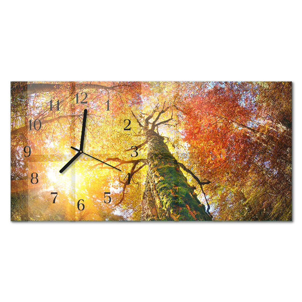 Horizontale wandklok glas Herfstseizoen