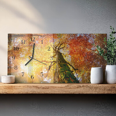 Horizontale wandklok glas Herfstseizoen