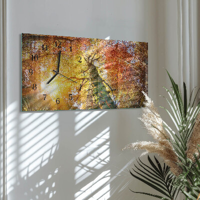 Horizontale wandklok glas Herfstseizoen