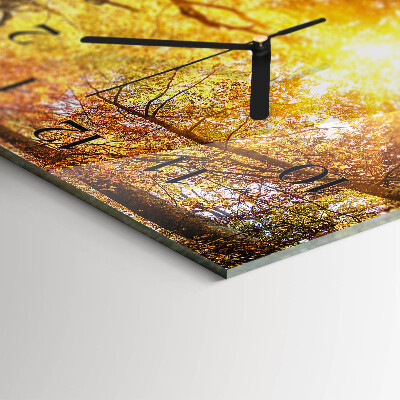 Horizontale wandklok glas Herfstseizoen