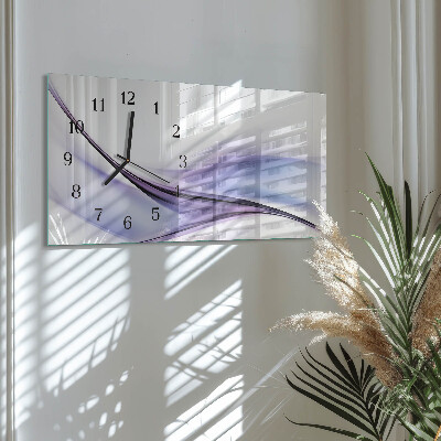 Wandklok glas langwerpig horizontaal Kleurrijke golven