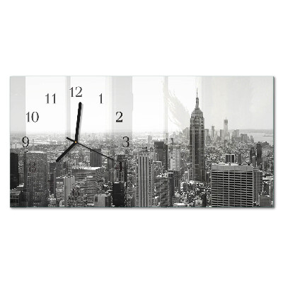 Wandklok glas langwerpig horizontaal New York Manhattan