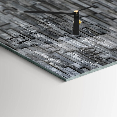 Rechthoekig klok glas met opdruk horizontaal Stenen constructie