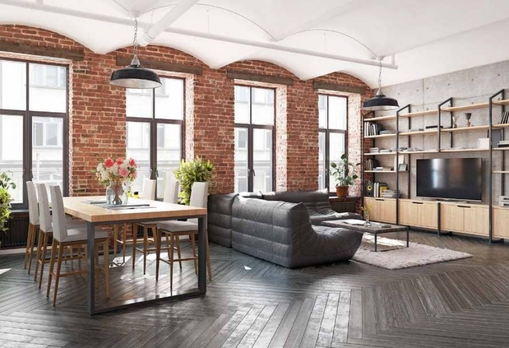 Woonkamer in loftstijl
