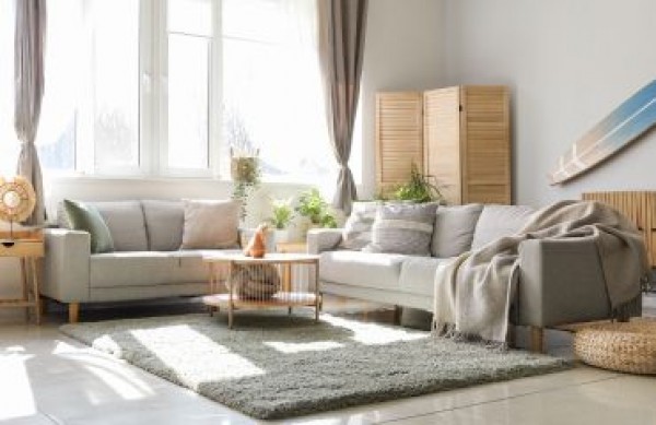 Woonkamer in een natuurlijke stijl - ontdek de schoonheid van de natuur in het interieur