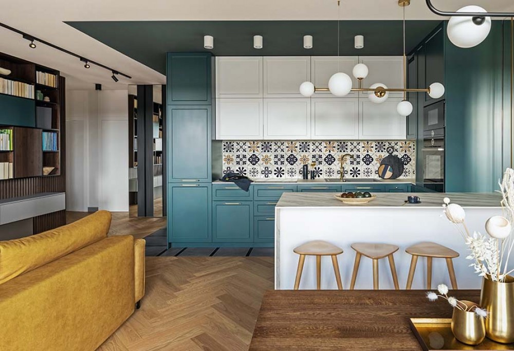 Open keuken met woonkamer