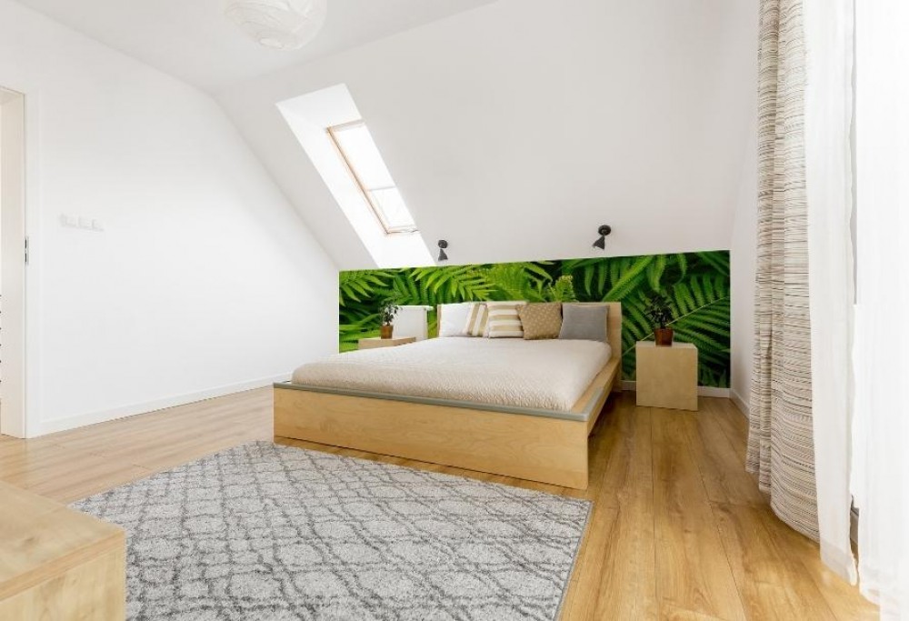inrichting van een slaapkamer op zolder