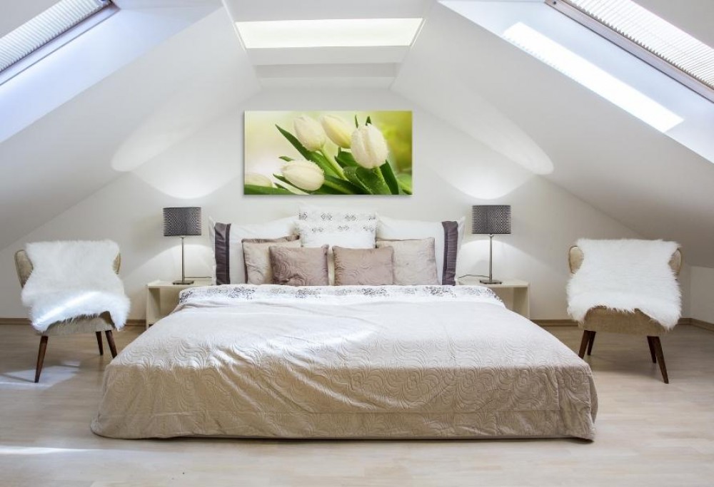 ontwerp van een slaapkamer op zolder
