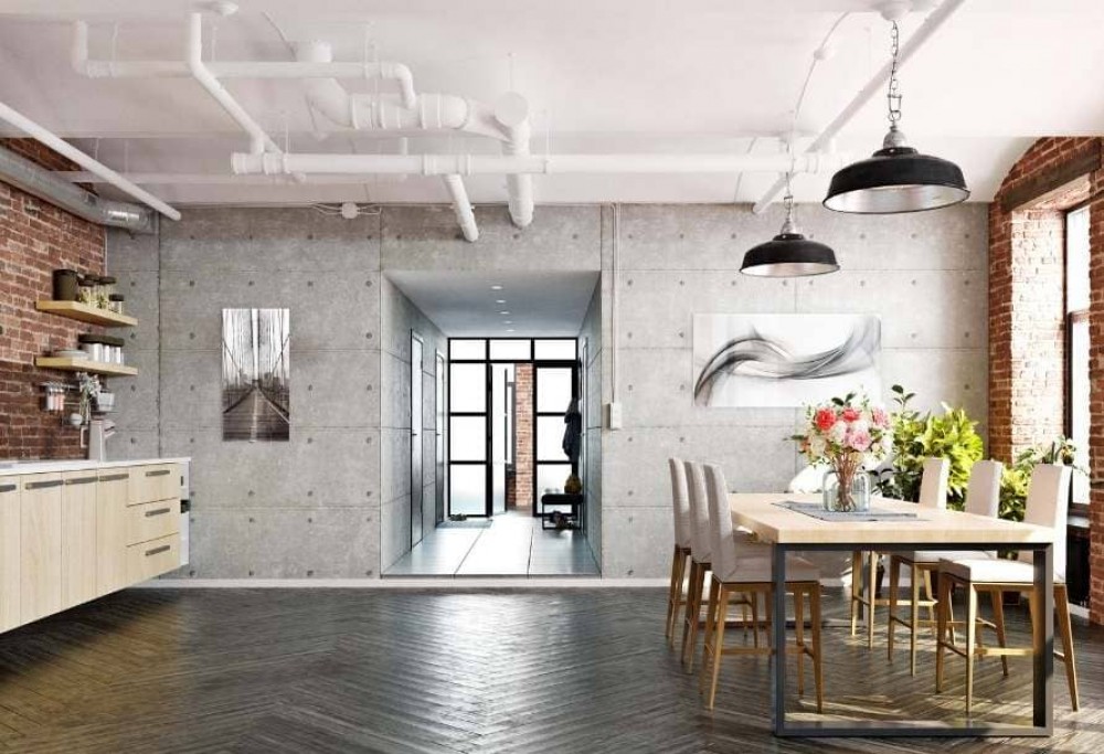 Woonkamer in loftstijl